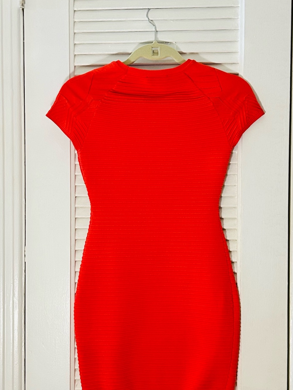 Bebe Orange Red Ribbed Mini Dress - Picture 5 of 5